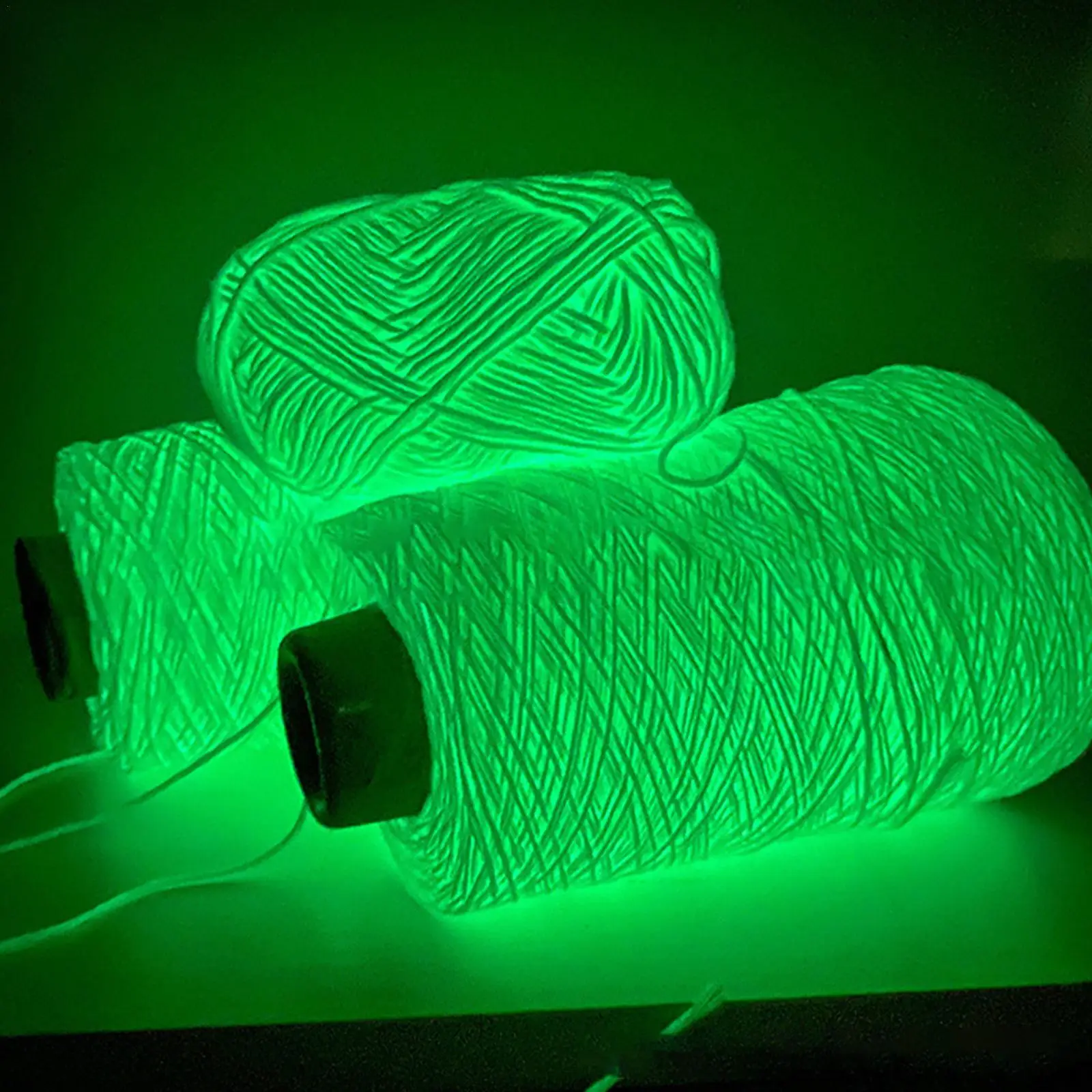 50M Luminous Yarn Glowing Polyester Yarn for Knitting Braided Crochet DIY Carpet Sweater Keychain Ornament Glow In Dark Yarn