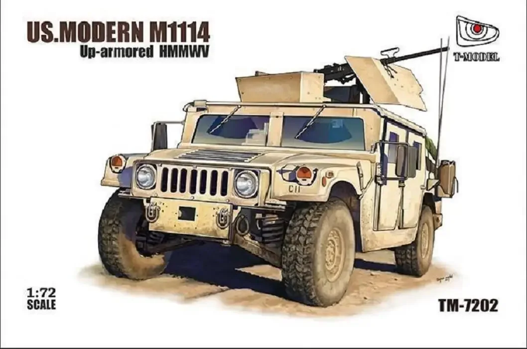 T-Model 1/72 TM-7202 Американский современный M1114 Up-Armored HMMWV с комплектом моделей турели GPK
