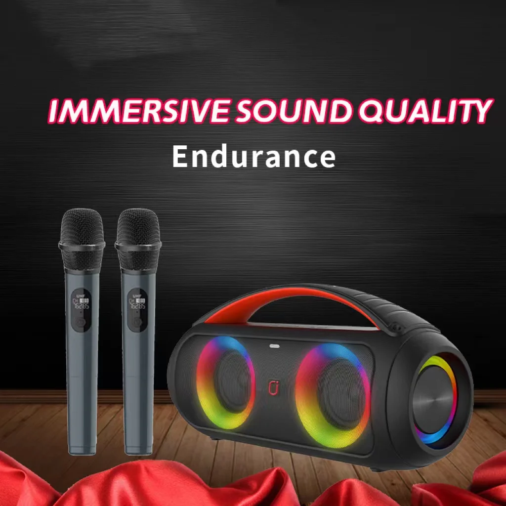 

80W High-Power Wireless Bluetooth Speaker Portable Subwoofer Outdoor Karaoke Speaker 360 Stereo Surround Bass Speaker With Mic