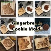 baking tools for cake cookie mold cutter wooden gingerbread cookie cutter mold press 3d cake embossing baking mold tools