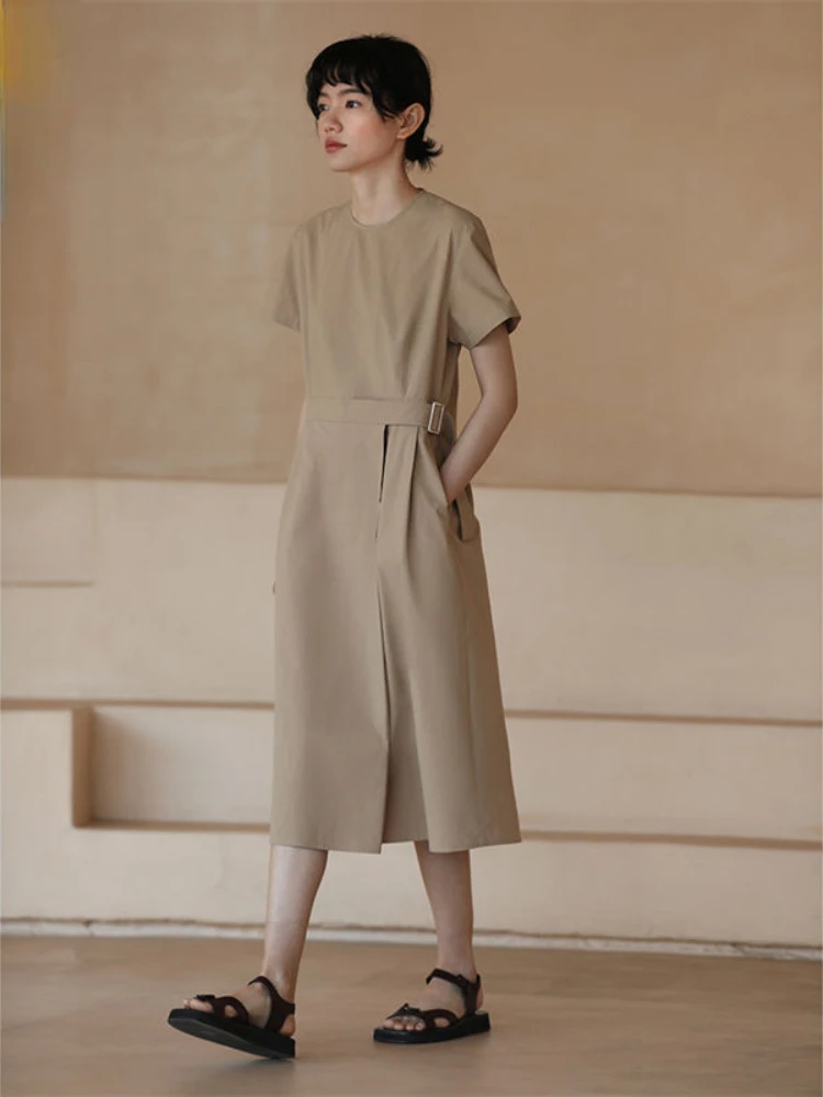 

Summer Dresses for Women 2023 New Solid Cotton Midi Dresses Elegant Fashionable Office Wear Long Dresses Women Formal Dresses