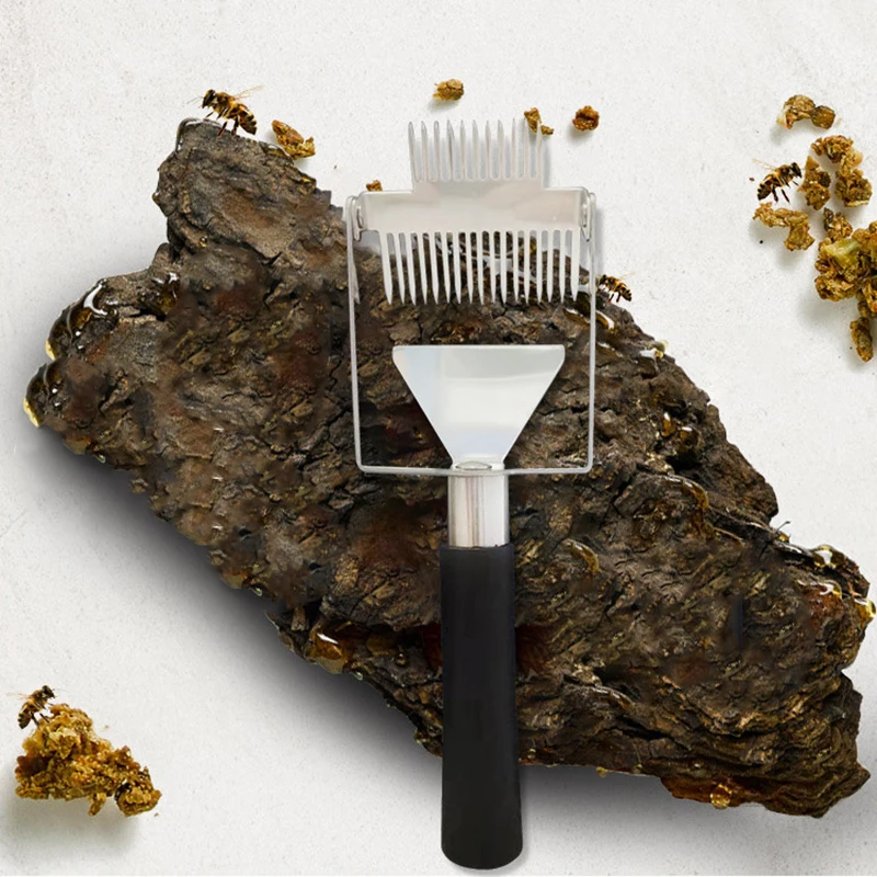 

Double-headed Plastic Handle Multifunctional Stainless Steel Needle Honey Cutting Fork Cutting Honeycomb Scraper Beekeeping Tool