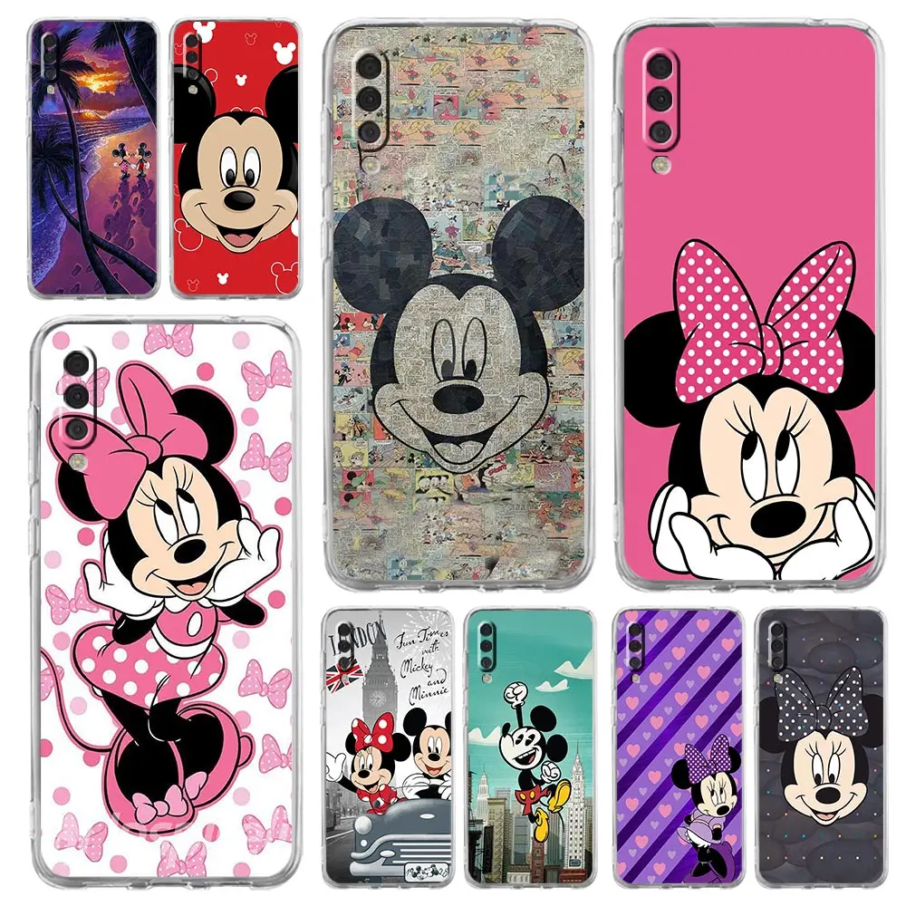 Mickey Minnie Mouse Case for Samsung Galaxy A50 A10 A70 A30 A40 A20e A20s A10s A7 A90 5G Transparent Soft Silicone Phone Cover