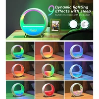 colorful atmosphere light led simulation sunset wake up light smart alarm clock desktop bluetooth speaker