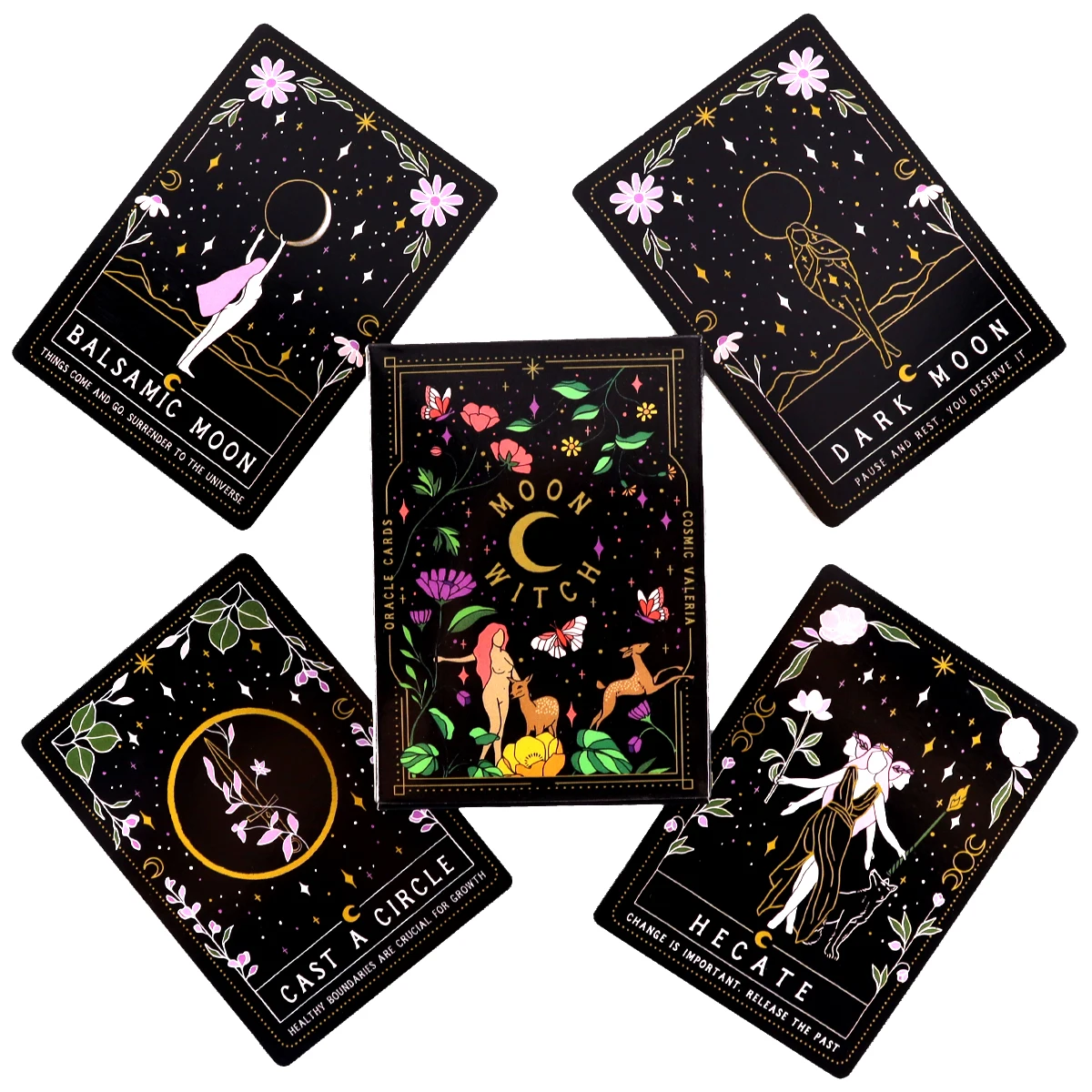 

Moon Witch Oracle: A 42-Card Deck And PDF Guidebook New High Quality Board Games For Fate Divination Party Card Games