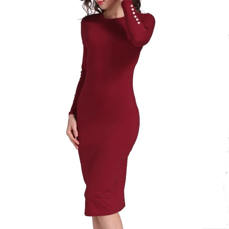 

2021 New Fashion Women Sexy Party Dress Knit style Long Sleeve Turtleneck Winter Maxi Dress Slim Work Wear Office Dress Vestidos