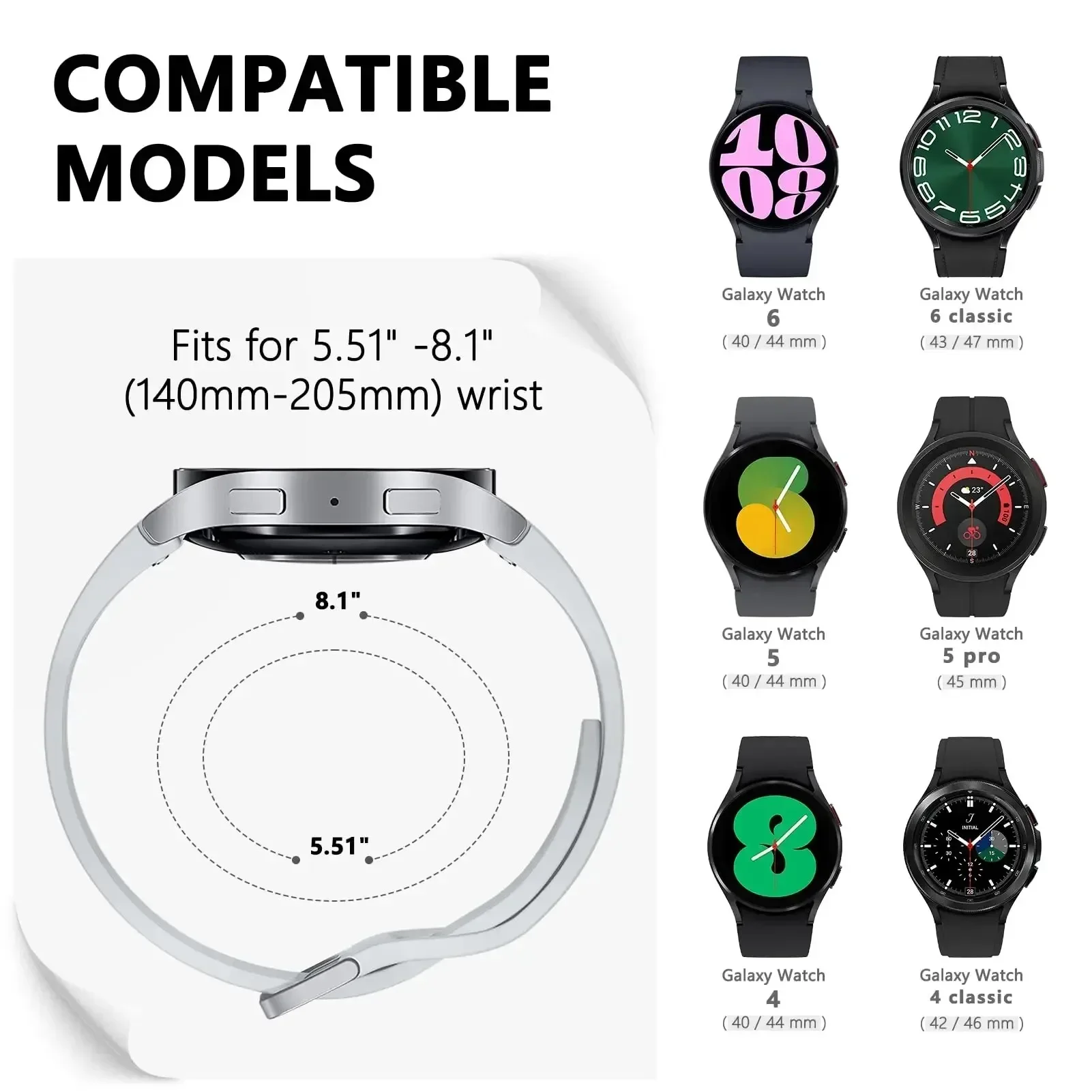 Фото Силиконовый спортивный ремешок без зазоров для Samsung Galaxy Watch 7, 6, 5, 4/5 Pro 40/44/45 мм, удобный ремешок для Watch 6, 4 Classic 47 мм, 46 мм №2