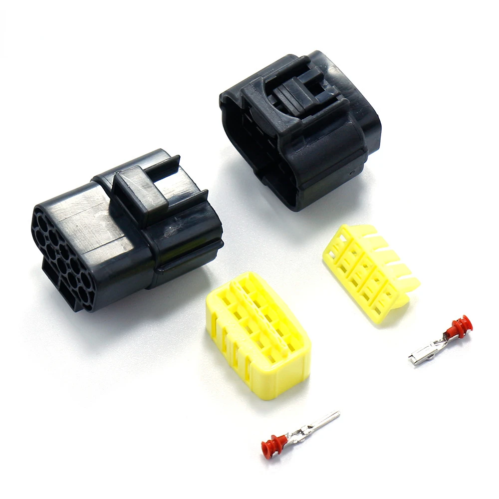 

1 Kit 1.8mm AMP Tyco 10Pin Waterproof Plug Electrical Wire Connector Sets With Male And Female Crimp Terminal And Rubber Seals
