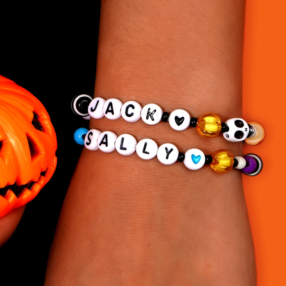 1 Шт. Браслет-подвеска В Богемном Стиле С Черепом И Полосатыми Бусинами Рисовые