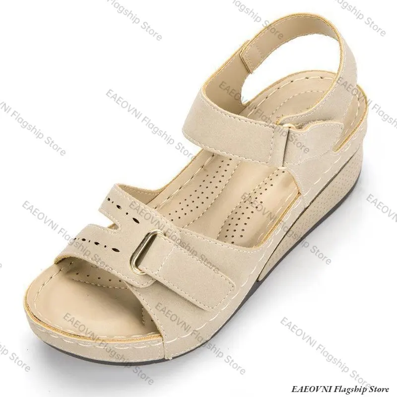 Summer Women Sandals Open Toe New Fashion Comfortable Party Sandals Woman Wedge Buckle Footwear Women's Orthopedic Sandal Female