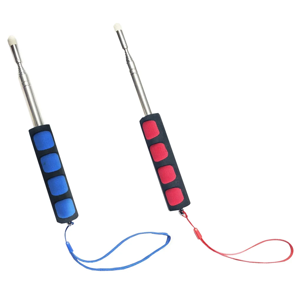 

2 Pcs Handheld Pole Telescopic Flag Post Stretchable Flagpole Guide Office White Board Stainless Steel Rod Travel Portable