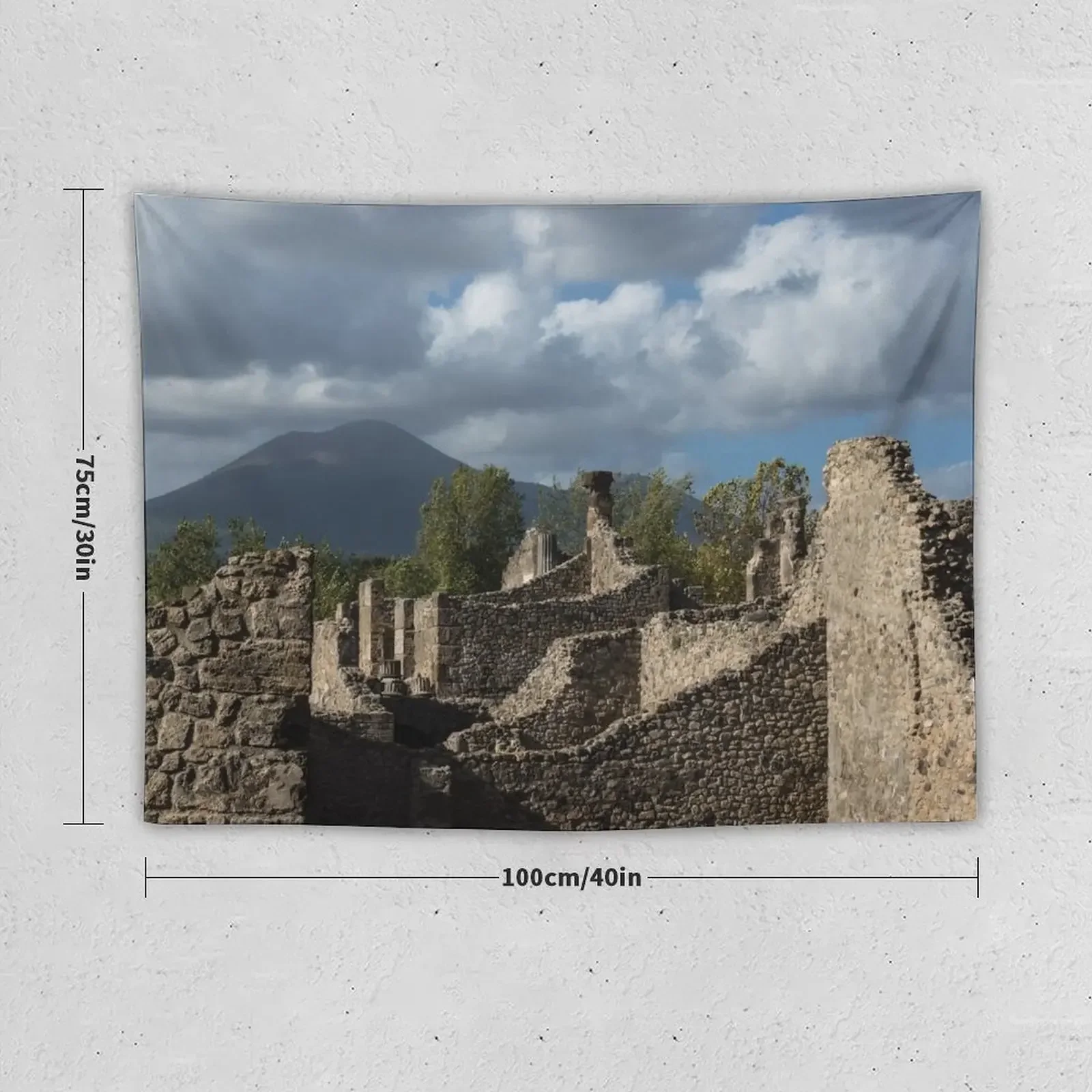 Гобелен везууса вулкана буксирующий вокруг руин Помпей украшение для спальни