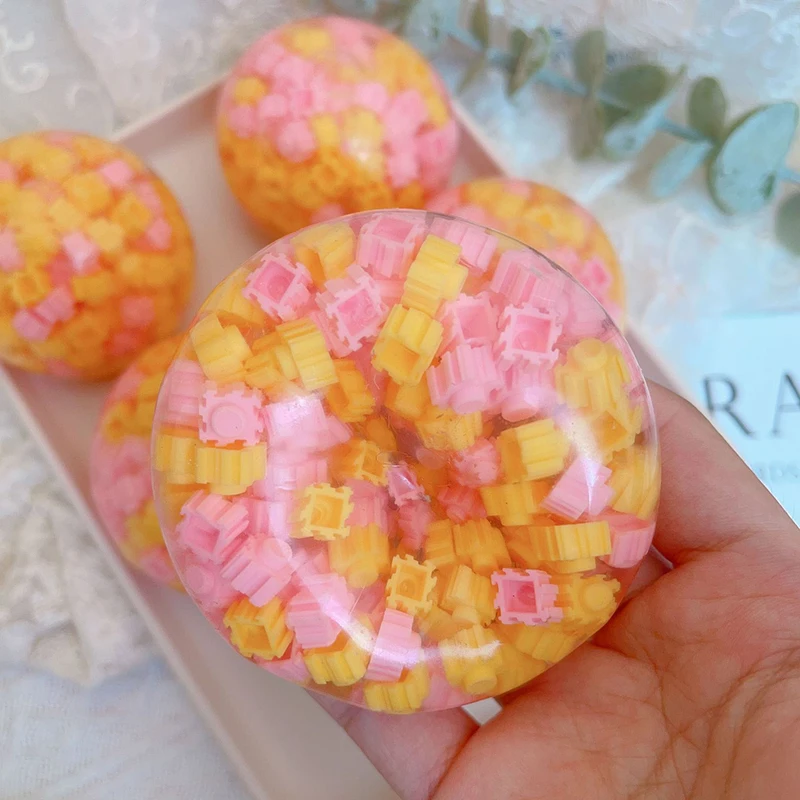 Строительный блок мяч ручной работы липкая игрушка для сжатия медленный отскок