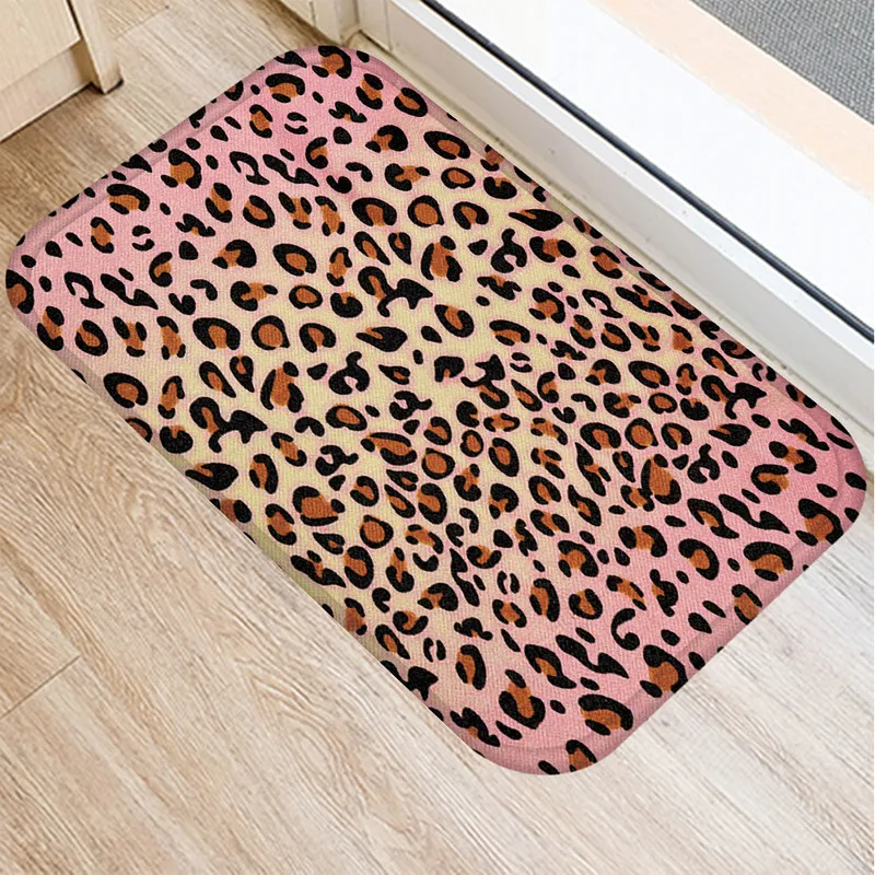 

Colorful Leopard Pattern Fashion Print Living Room Rectangle Rugs Entrance Furniture Decoration Entrance Doormat Decorative Mats