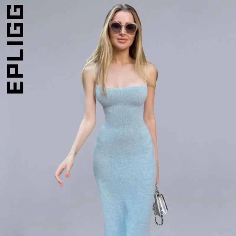 Epligg вязаный новый свитер для женщин отдыха универсальное милое платье простой