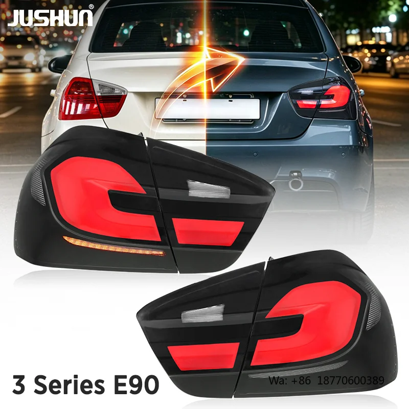 Фото Задние фонари JUSHUN для BMW 3 серии E90 2005-2008: Обновленные светодиодные фонари, установка Plug and Play №1