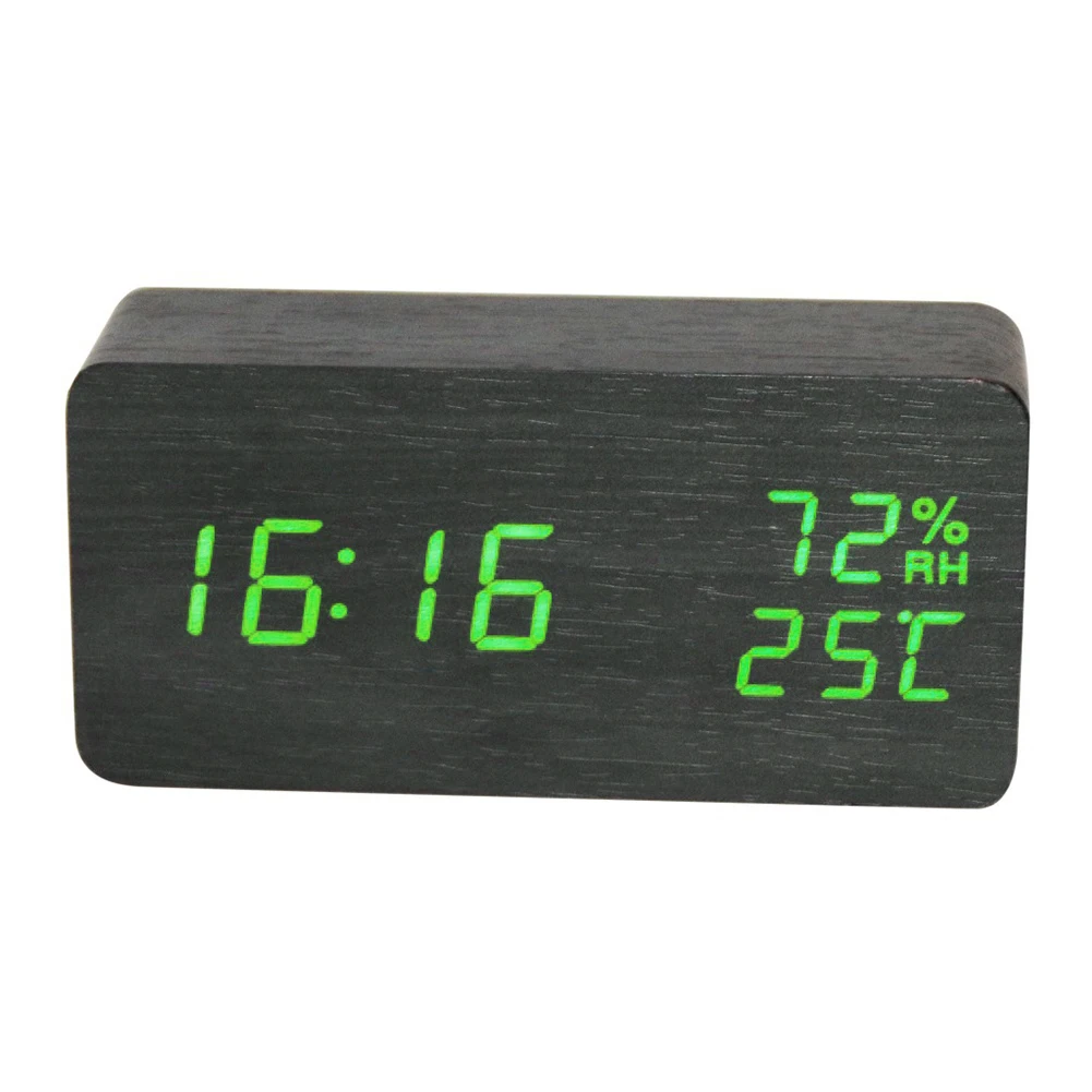 

Wood Classic LED Display Desktop Decorative Desk Living Room Bedside Power-Saving Multifunction Electronic Bedroom Alarm Clock