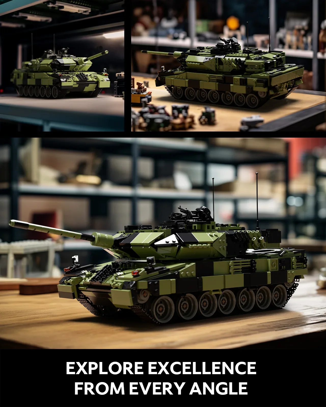 Фото Военный танк Leopard II A7 для взрослых, Коллекционная армейская модель для сборки подарка, идеально подходит для военных энтузиастов NF10269A №4