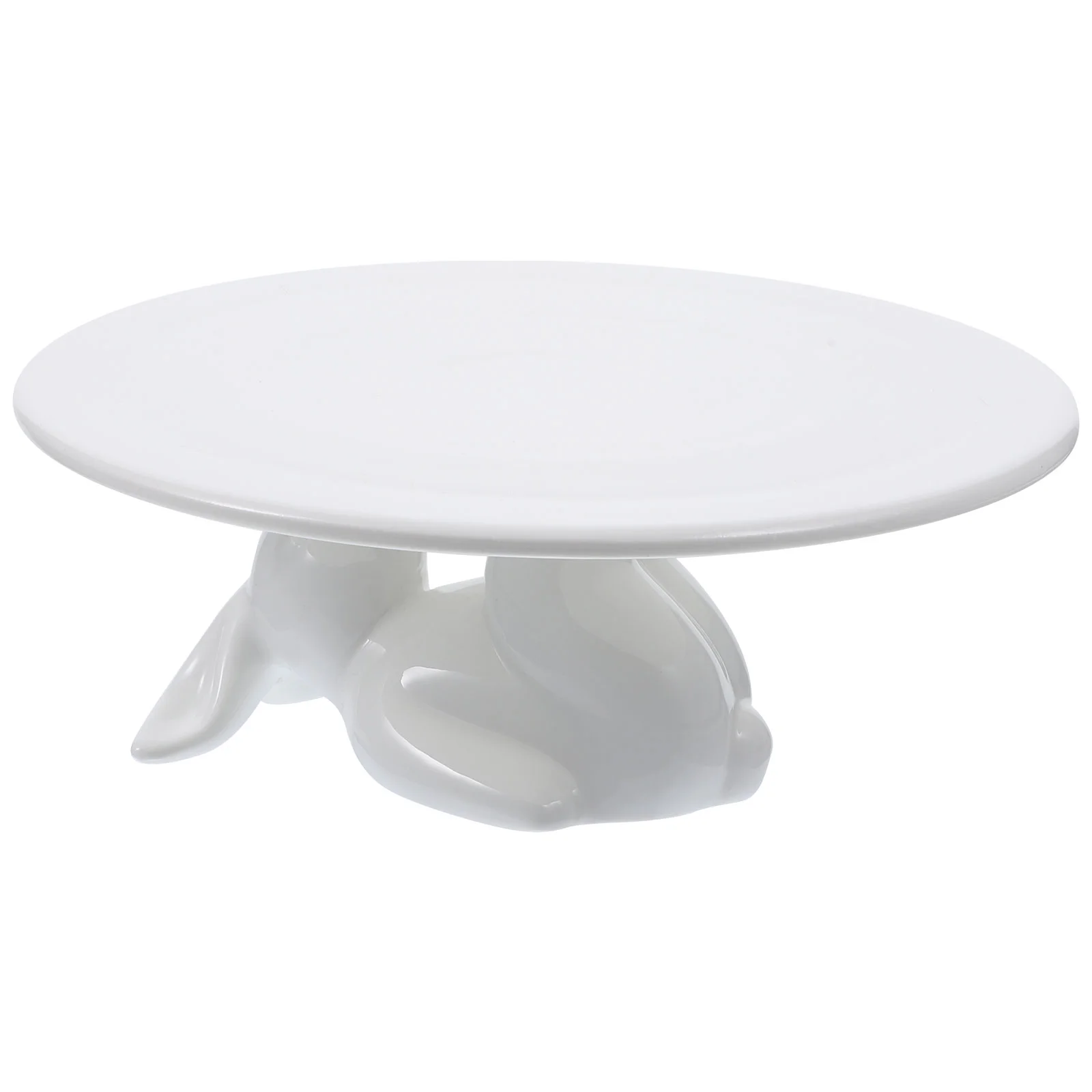 

Ceramic Rabbit Plate Cake Stand Key Tray Fruit Cupcake Decorations Bunny Plates Salad