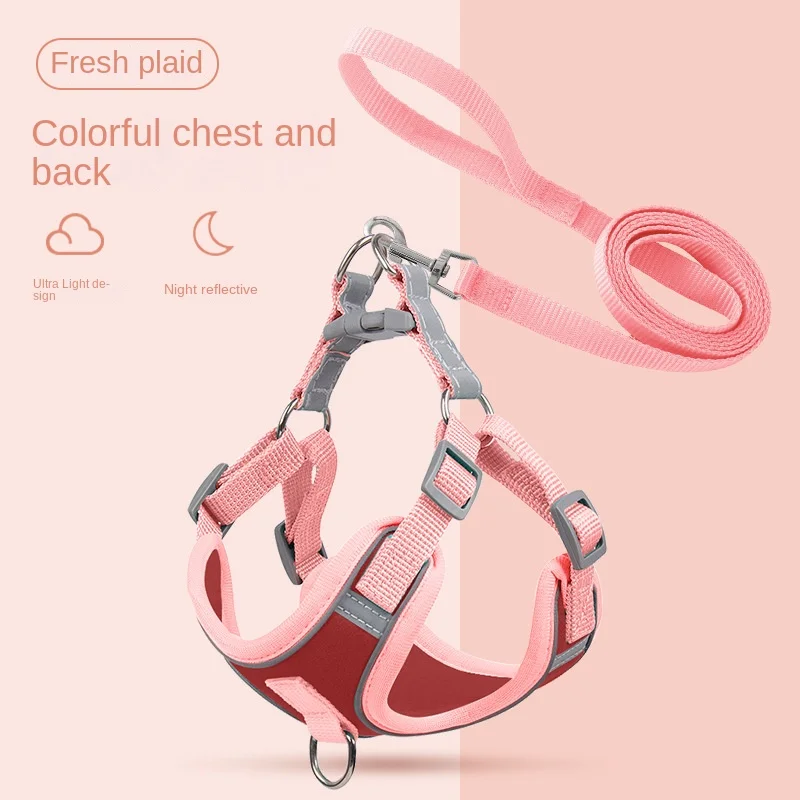 

Harness for Cat & Small Dog,Kitten Puppy Breathable Clothes Easy Control Reflective Adjustable Vest with Leash Pet accessories