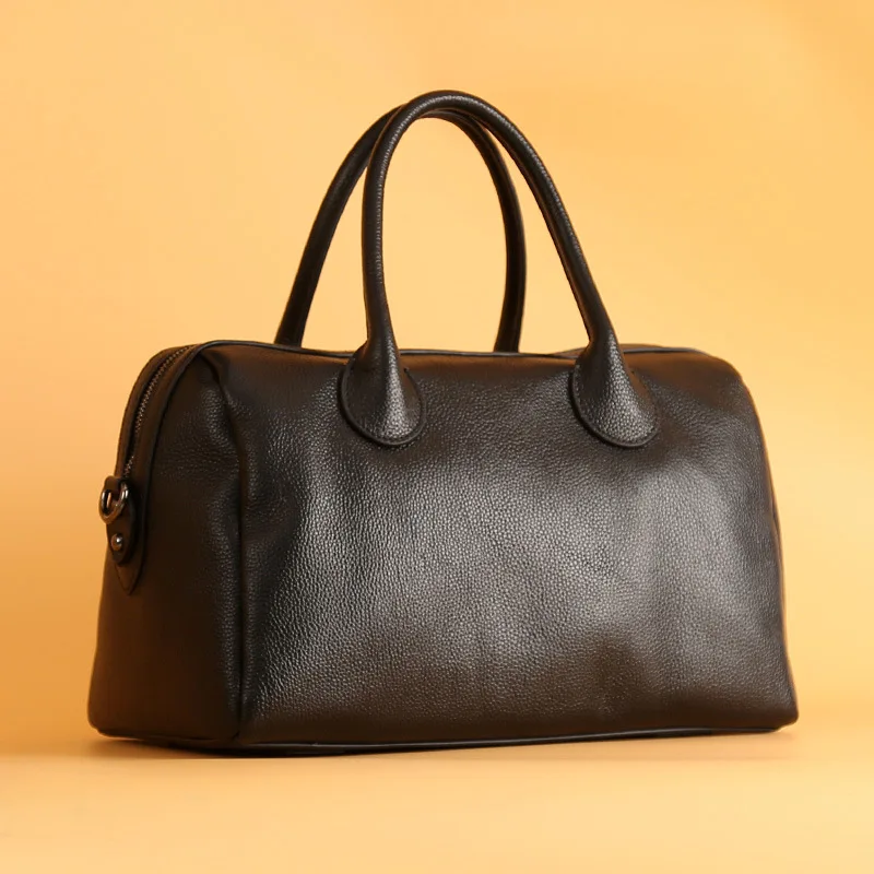 

Motingsome Roomy Women Bowling Bag Top Quality Thicj Genuine Leather Casual Tote Female Shoulder Handbags Calfskin Pack 2022 New