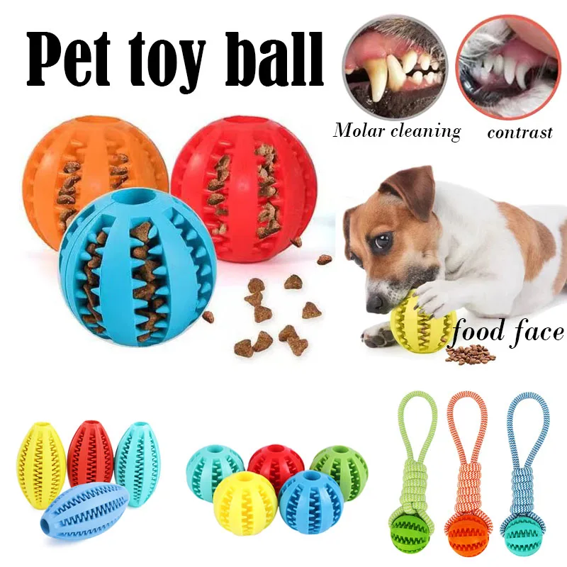 

Pet Dog Toys Chew Ball For Pet Ball Toys Dog Natural Accessories Tooth Extra-tough Elasticity Rubber Interactive Treat Cleaning