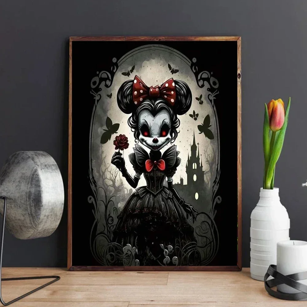 Художественный Постер Dark Academy Disney С Микки Маусом Готический Ужас Холст Принтом
