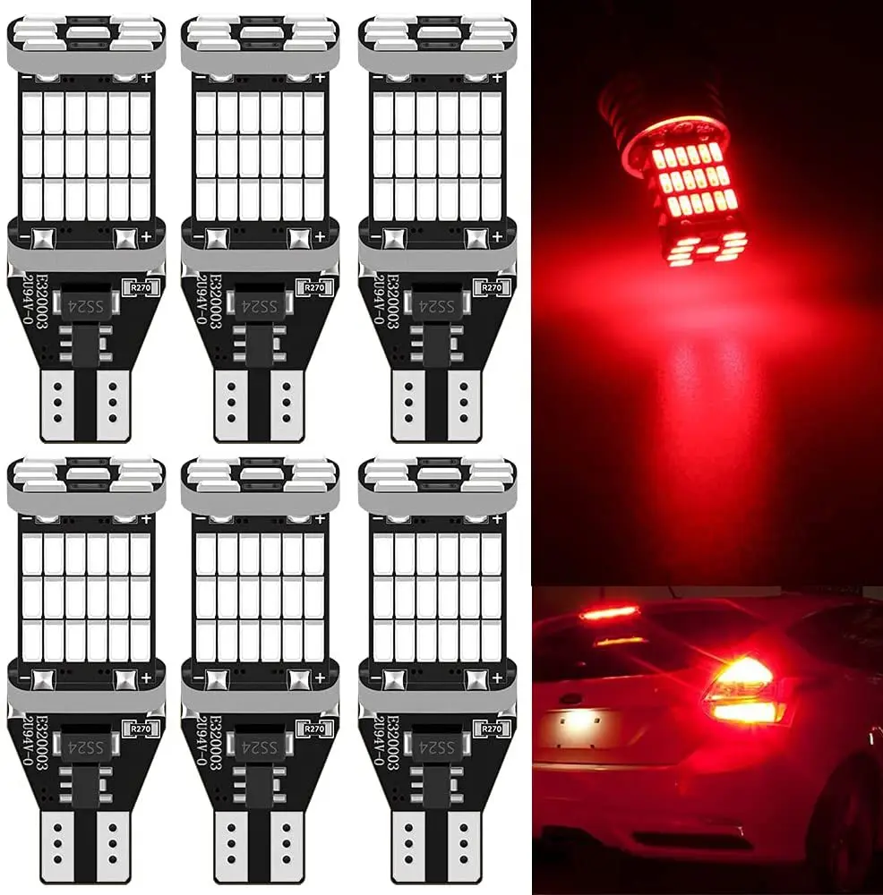 

6PCS T15 W16W 921 912 T16 LED Bulbs High Power 45pcs 4014 45SMD Super Bright 500LM Replace for Car Reversing Light White