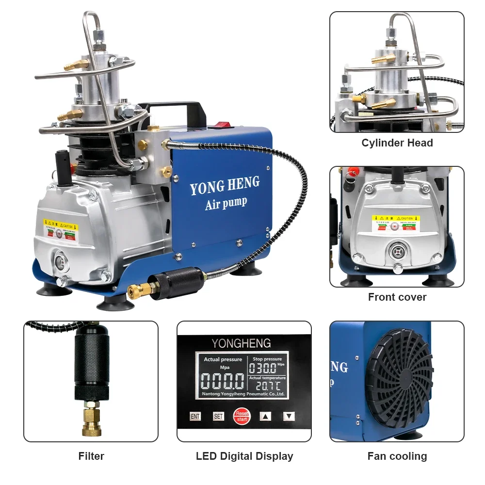 Воздушный компрессор YONGHENG 300Bar 4500Psi PCP цифровая система управления ЖК-дисплей