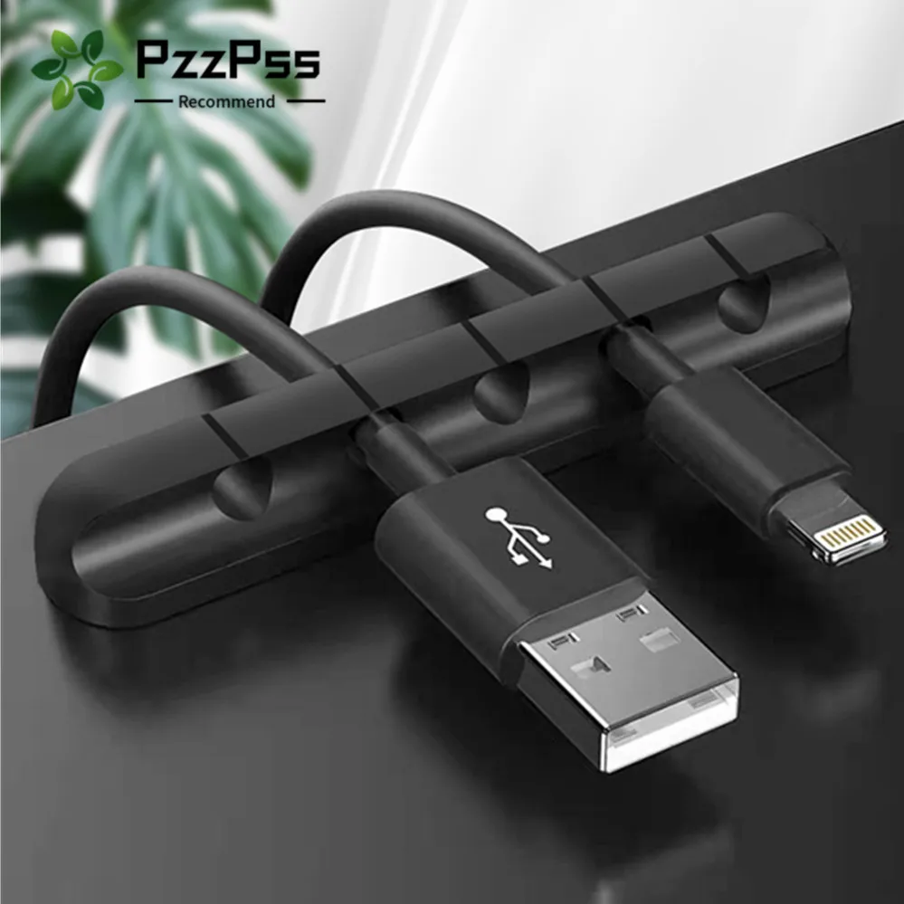 

PzzPss Cable Organizer Silicone USB Cable Winder Desktop Tidy Management Clips Cable Holder for Mouse Headphone Wire Organizer