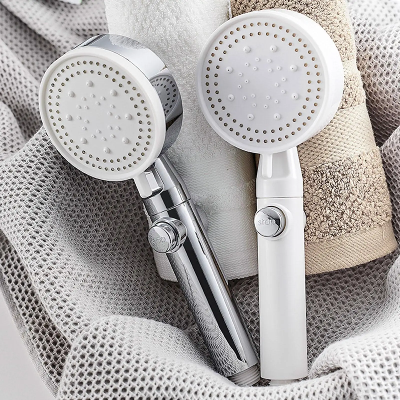 

5 Modes Adjustable Bath Shower Head High Pressure Water Saving Water Shower Eco Bathroom Showerhead Accessories Stop H4B0