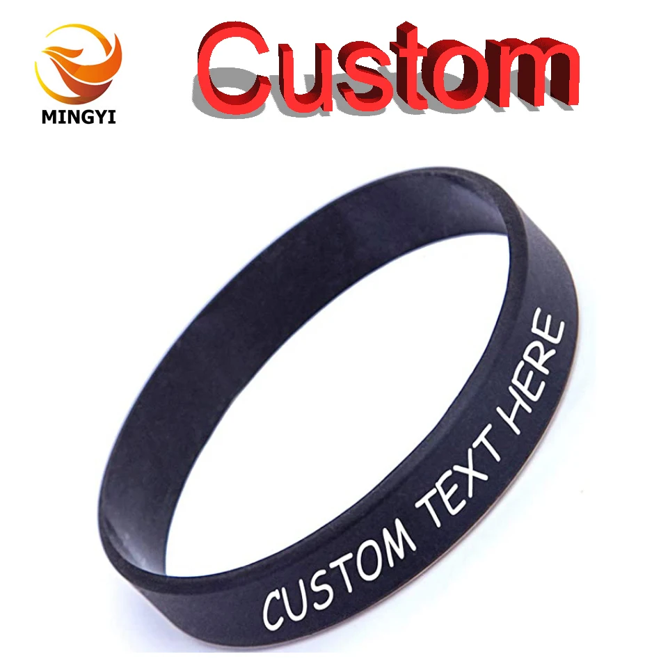 100pcs/50pcs Customized Silicone Bracelets Printed Custom Wristband Personalized Band with Logo Text For Birthday Party, Events