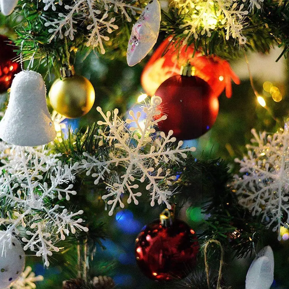 

Рождественские белые пластиковые снежинки, Красочные украшения для намотки, украшения для дома, подвеска в виде снежинки B3Z5