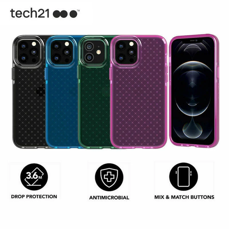 Tech21 Original Super Shockproof Phone Case Military Grade Shockproof Phone Case for IPhone 13/12/11 14Pro Max13/12/11Pro Mini