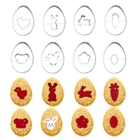 8pcs stainless steel easter cookie cutter set egg rabbit carrot flower chick biscuit cutters donut cutter biscuit embossing mold