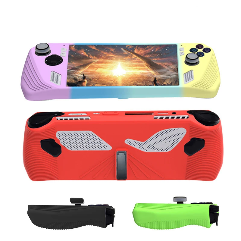 

For ASUS ROG Ally Game Console Case Silicone Cover Anti-Scratch Protector Shell Sleeve and two Thumb Grip Caps Game Accessories