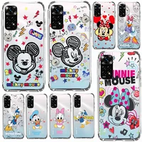 disney mickey donald duck phone case for redmi note 11 11s 11t 10 10s 9 9s 9t 8t 8 pro plus transparent soft shell cover fundas