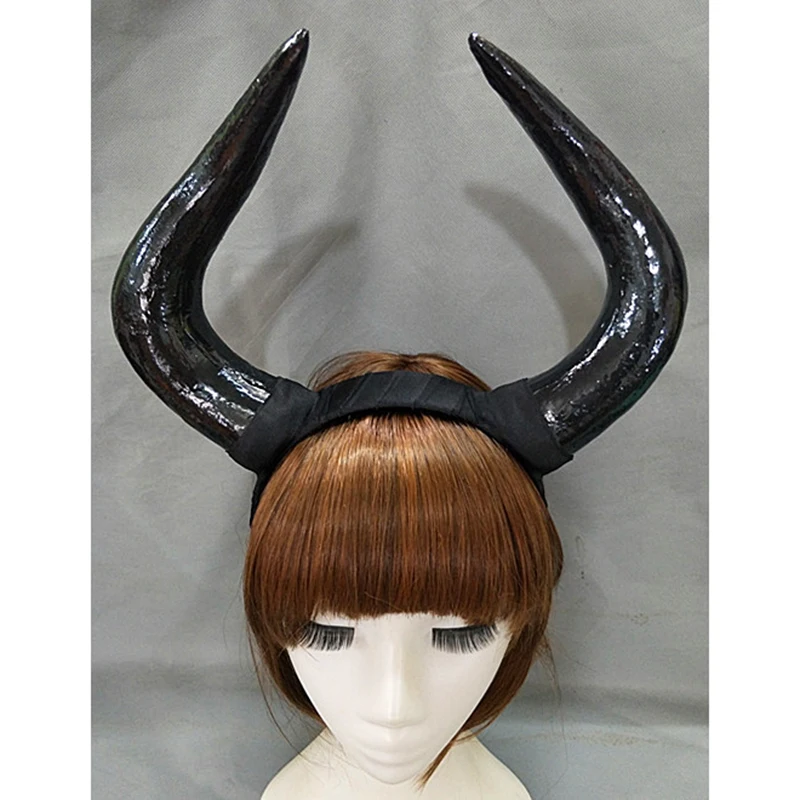 

Handmade Halloween Costume Bulls Horns Headband Taurus Pointed Fight Minotaur Ox Horn Headpiece Cosplay
