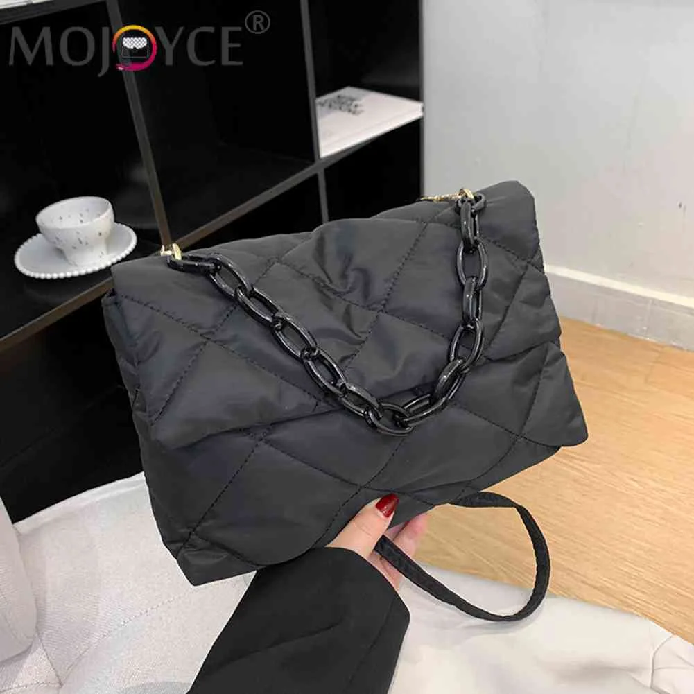 

Квадратные сумки через плечо с цепочкой, повседневные женские сумки с откидным клапаном, модные стеганые универсальные зимние вместительн...