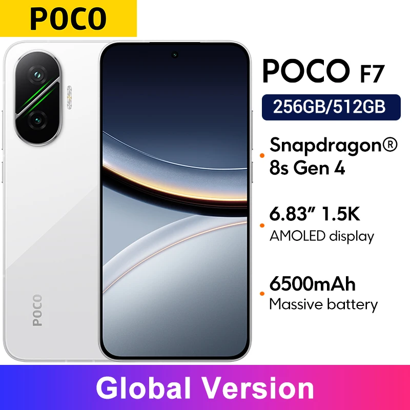 Фото Глобальная версия POCO F7 5G Snapdragon ® 8s Gen 4 NFC 6500 мАч Аккумулятор 6,83 дюйма 1,5K AMOLED 50MP Камера OIS 90 Вт Смартфон с гипзарядкой №1
