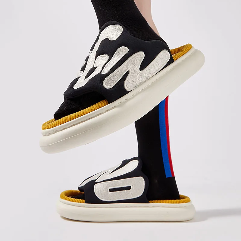 Шлепанцы унисекс всесезонные дышащие с надписью на английском языке для мужчин и