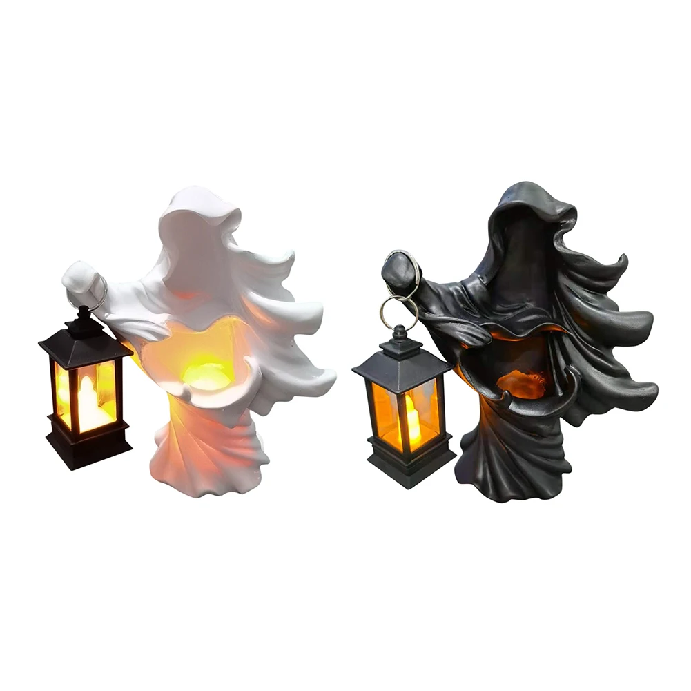 

The Ghost Looking for Light Witch Resin Lantern Halloween Ornament Decor
