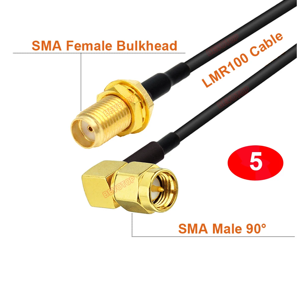 Кабель LMR100 SMA/RP-SMA Разъем папа-мама 50 Ом LMR-100 RF Коаксиальный косичка WIFI