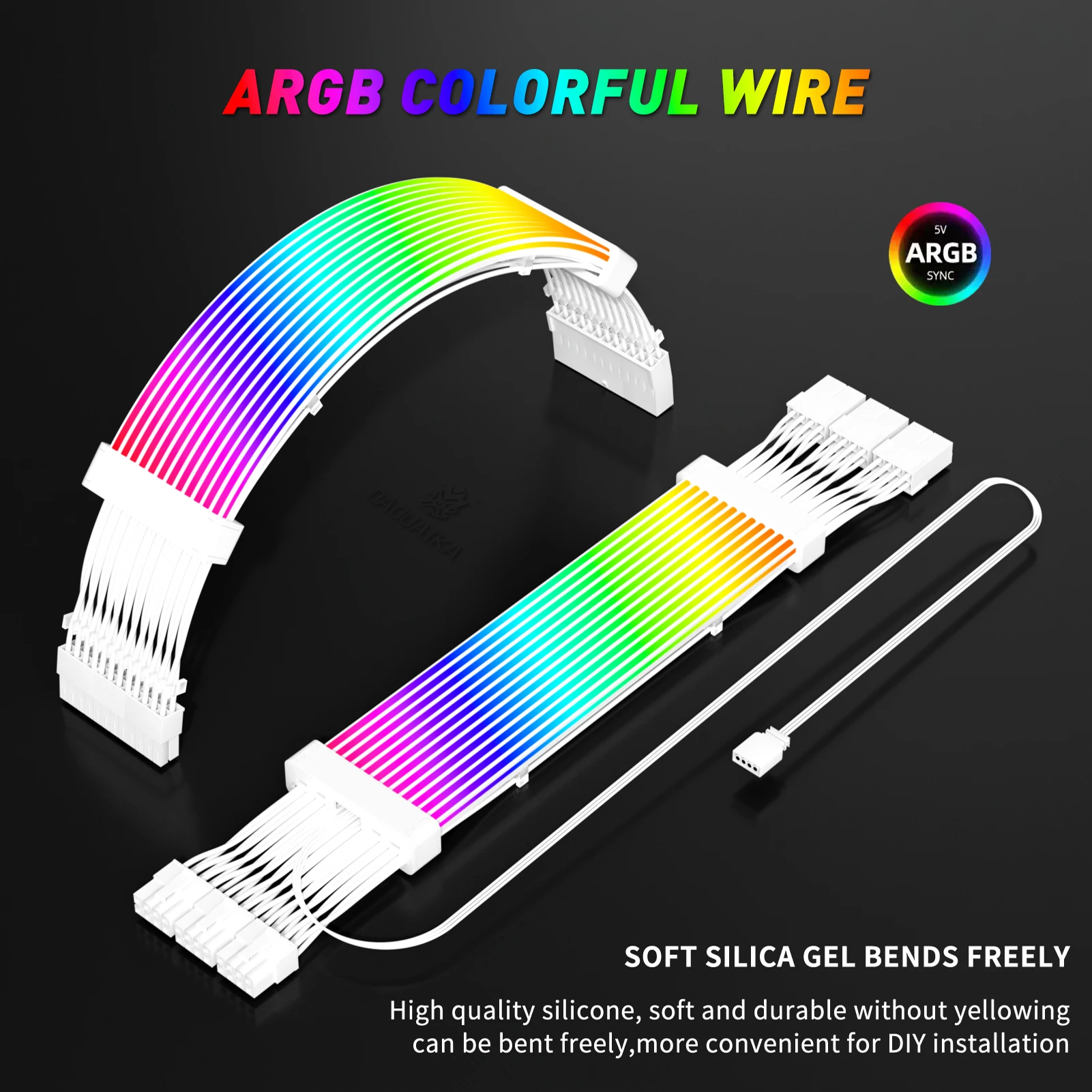 ARGB PSU Удлинительный кабель питания Светодиодная лента 24PIN материнской платы Aura Sync