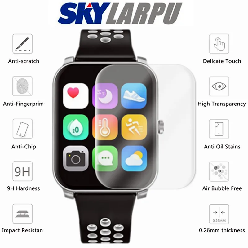 

2 Pcs Sport Watch Nanofiber Soft Film For RuiZu T1 1.69''Inch HD Scratch Proof Protective Screen Protector