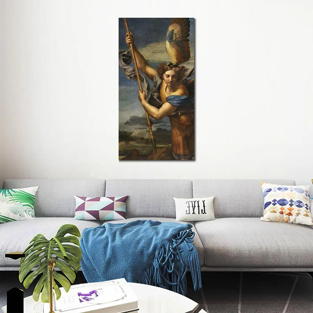 Классические настенные картины на холсте постер с изображением святого Михаила