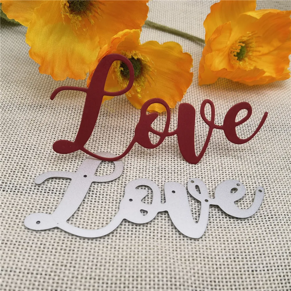 Металлические штампы с надписью Love форма круглое отверстие этикетка скрапбукинг