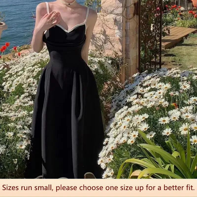 Fashionable French Elegant High-end Feel Vintage Tank Dress Long Gown Women's Spring Summer 2023