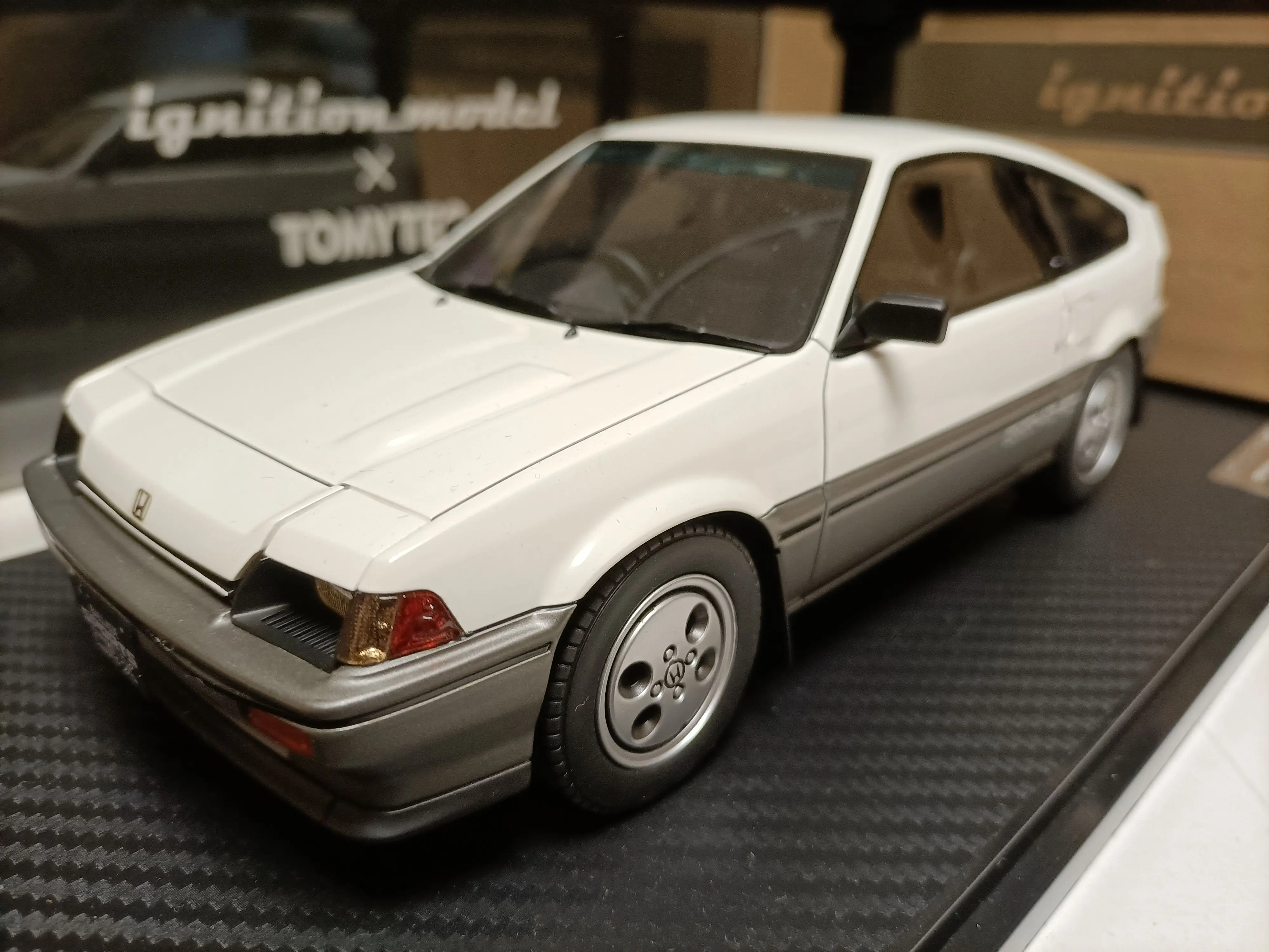 Фото IG 1:18 Sports CR-X Si DOHC Белый JDM Моделирование Ограниченная серия Смола Металл Статическая Модель Автомобиля Игрушка в Подарок №1