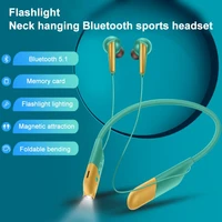 new style hanging neck sports wireless bluetooth headset earphone binaural running mini neck hanging music earplugs